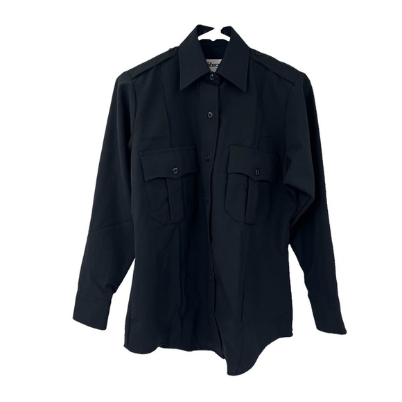 NWT Elbeco TexTrop2 Long Sleeve Black Polyester Work Shirt Size 32 Women's - Picture 1 of 8